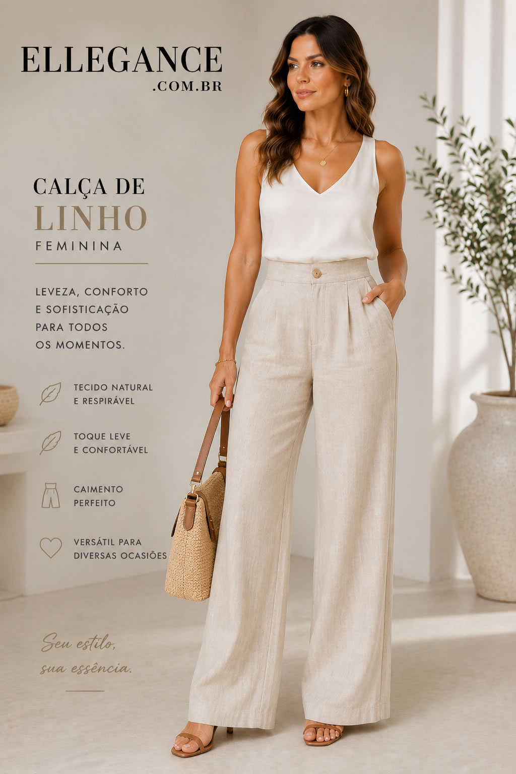 Calça de linho feminina