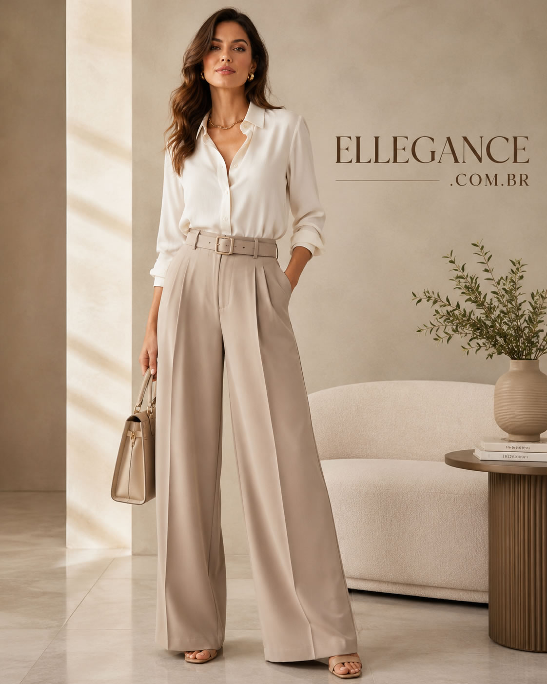 Calça wide leg