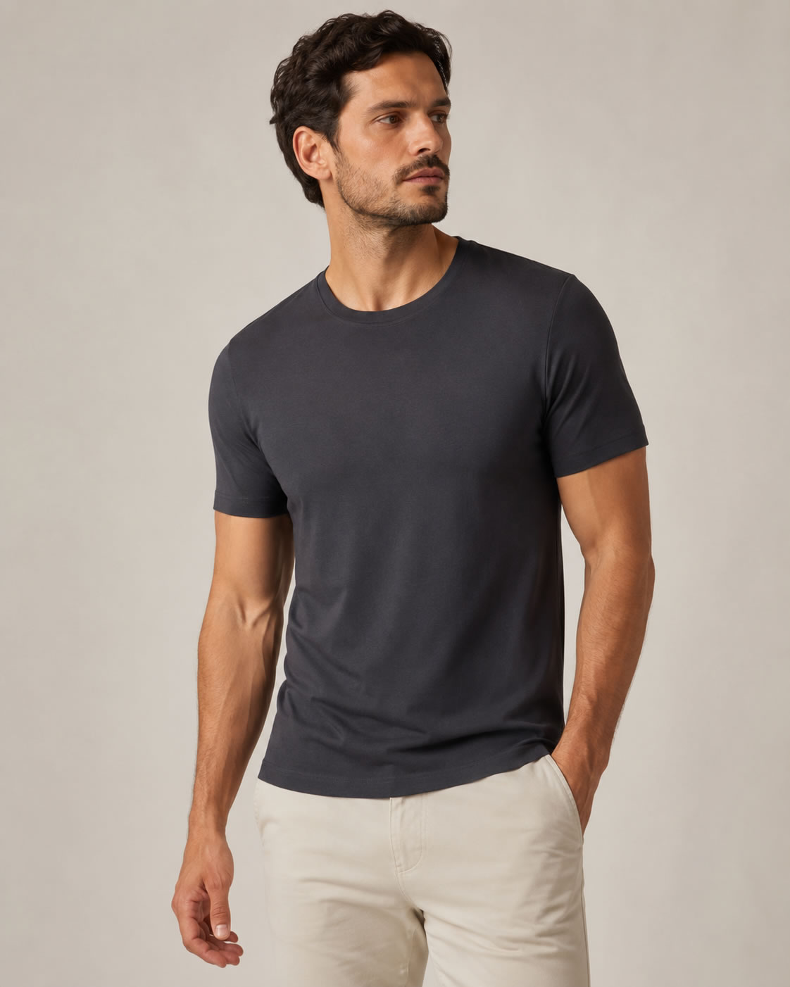 Camiseta gola careca
