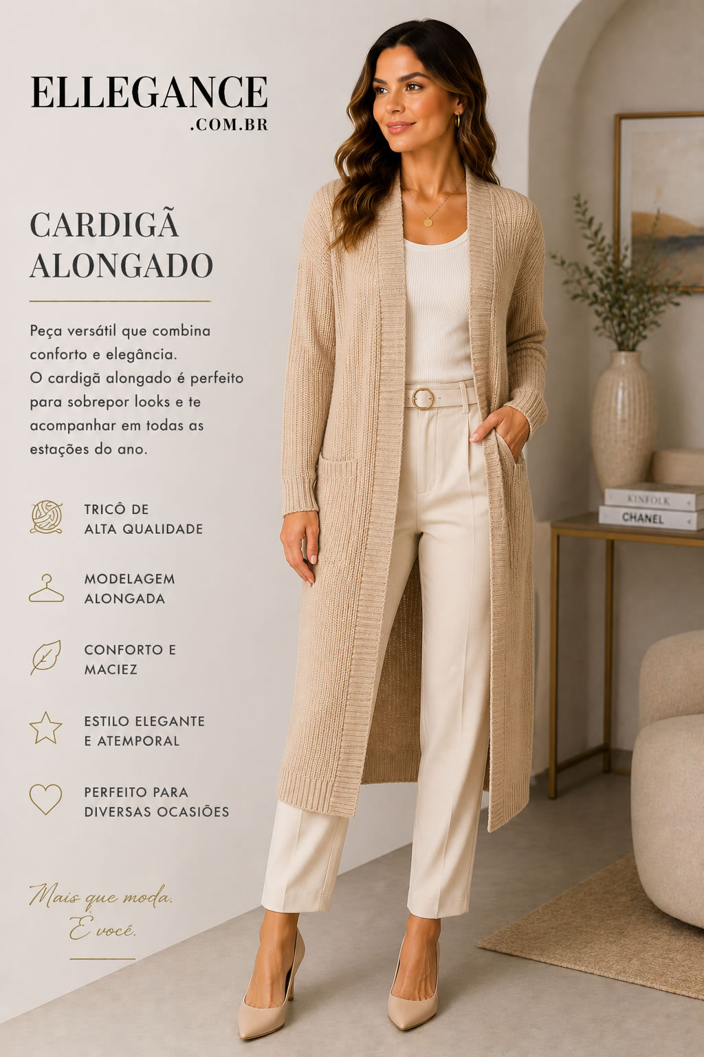 Cardigã alongado