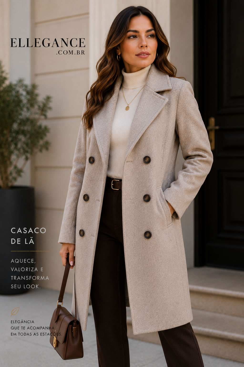 Casaco de lã feminino