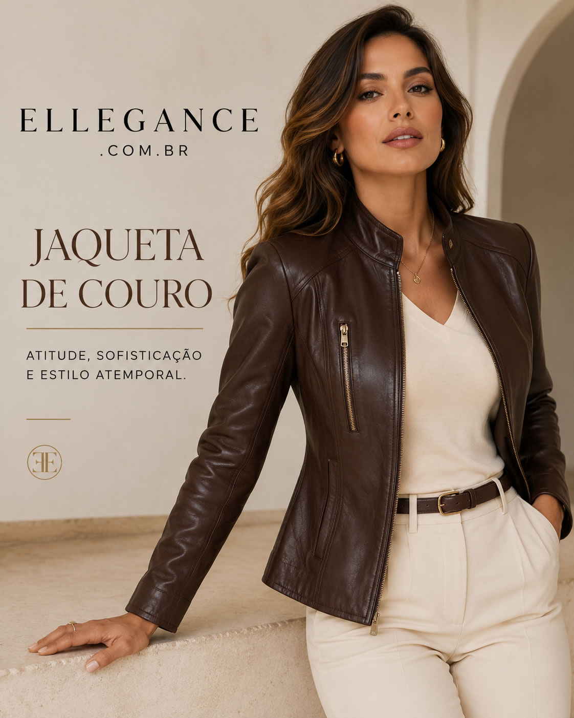 Jaqueta de couro feminina