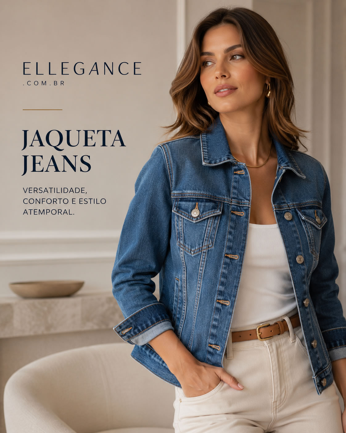 Jaqueta jeans feminina