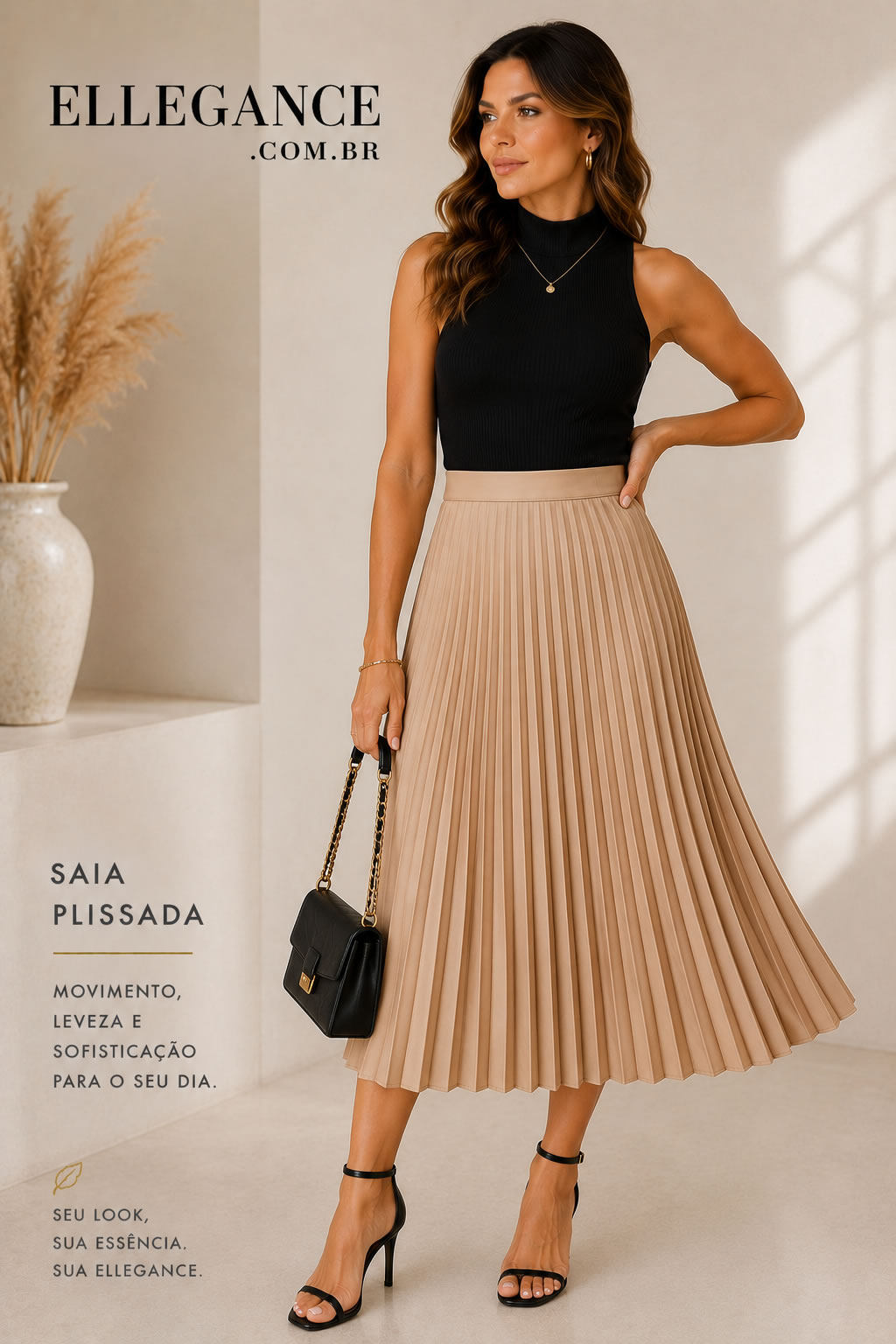 Saia plissada